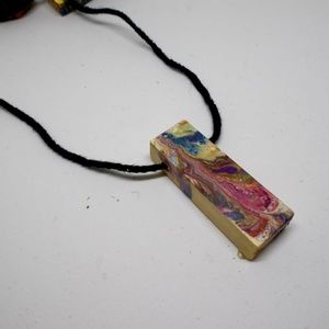 Wood block artisan necklace